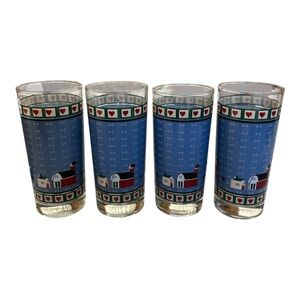 Vintage Red Barn Silo Tumblers Set of 4